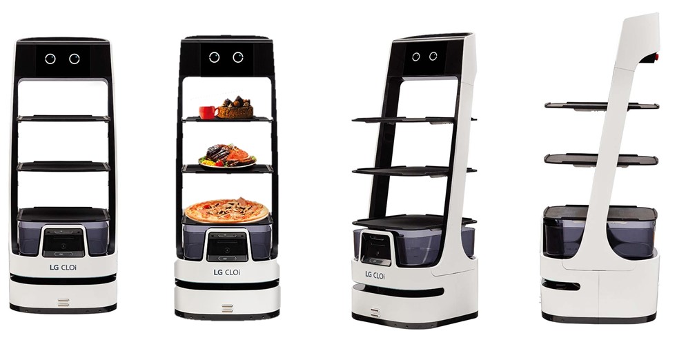 写真:配膳ロボット LG CLOi ServeBot